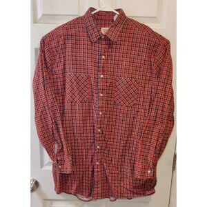 Vintage Cotton Printed Flannel Red Plaid Ozark Trail 2XL Grunge 90s Made in USA